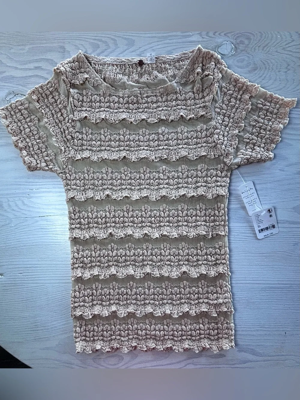 Free People Angelina Lace Tee Size XS
